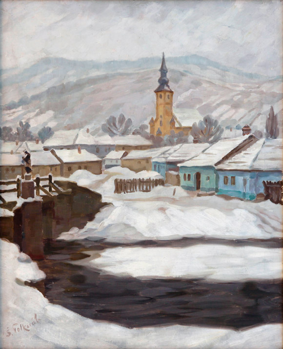 Polkoráb Štefan, O 303, Zima na dedine, 1931,olej na plátne, 67,5 x 55 cm