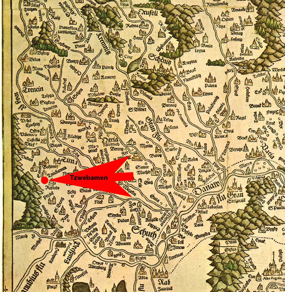 H. Orešany ma mape z roku 1513